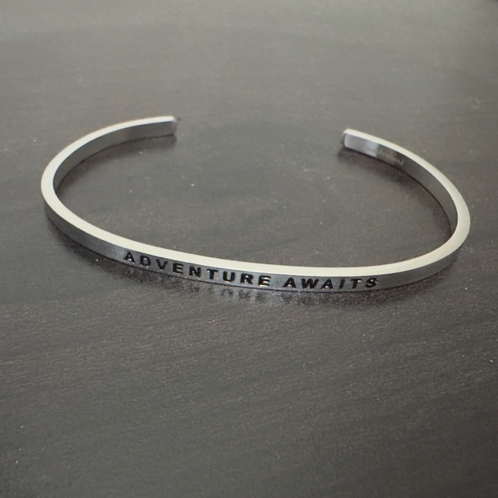 Mantra Band Bracelet - "Adventure Awaits" stainless steel